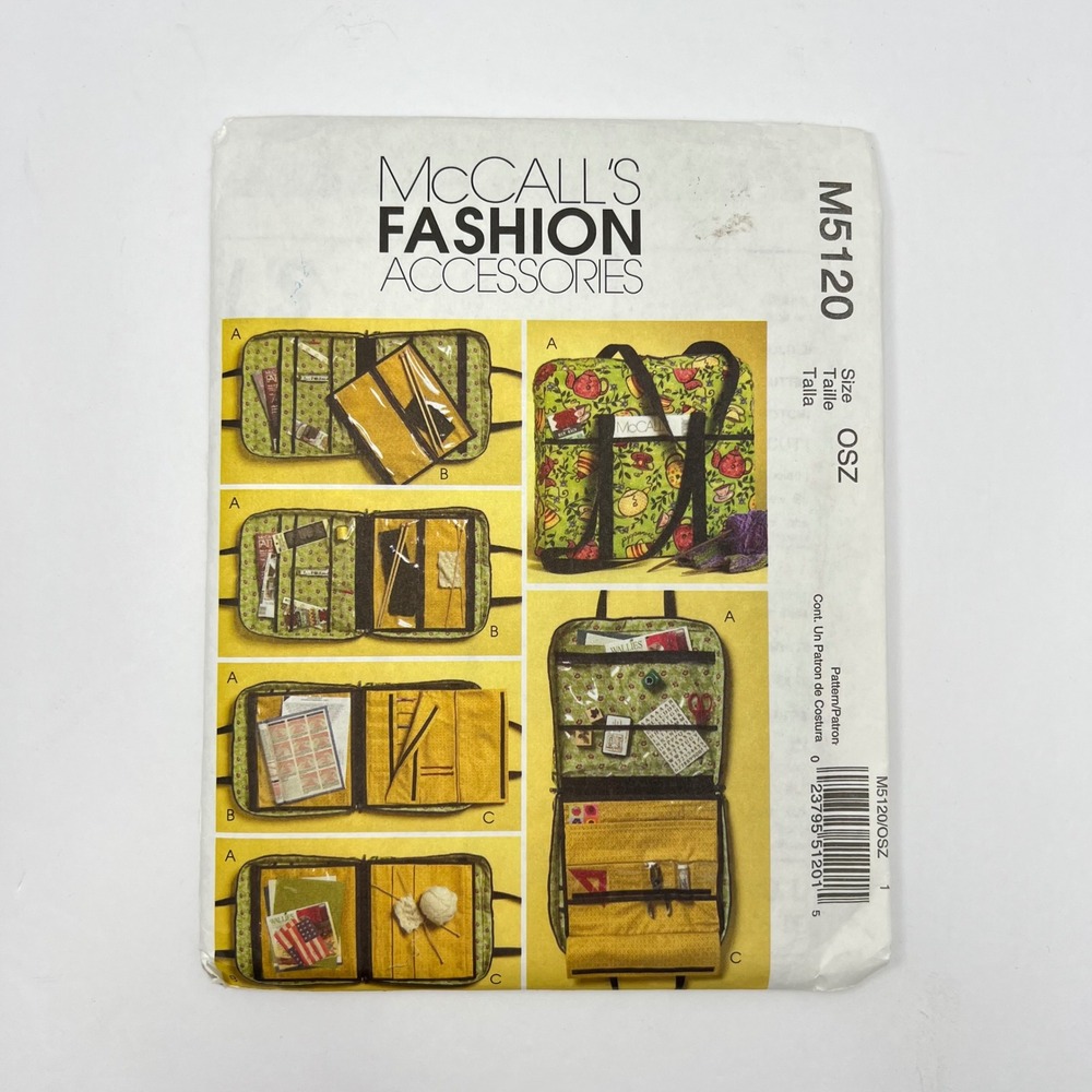 McCall's Craft Bag Sewing Pattern M5120 Vintage 2006 Hobby Portfolio Organizer